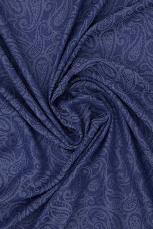 Mavi Etnik Desenli Jakar Şal - Aker (1)