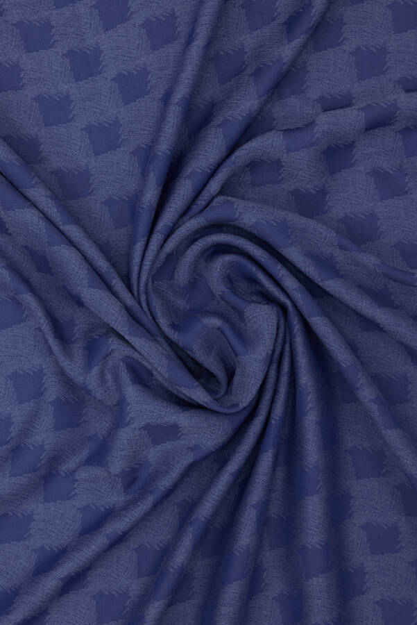 Mavi Kare Jakar Şal - Aker (1)