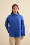 Mavi Keten Gömlek - 2