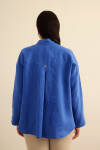 Mavi Keten Gömlek - 6