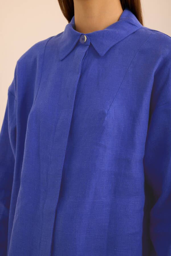 Mavi Keten Tunik - 6