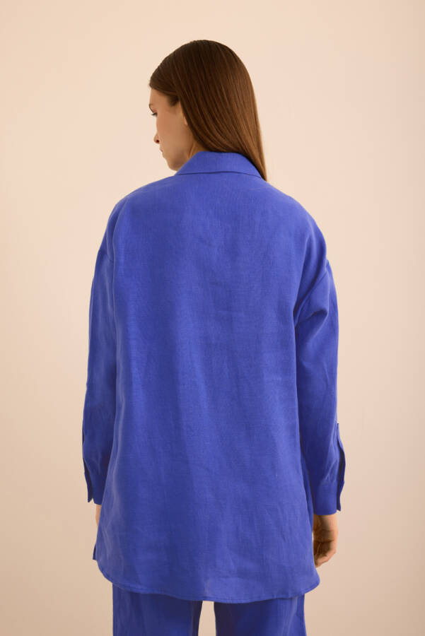 Mavi Keten Tunik - 6