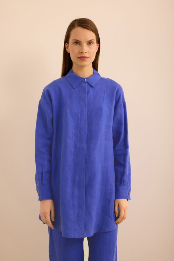 Mavi Keten Tunik - Aker (1)