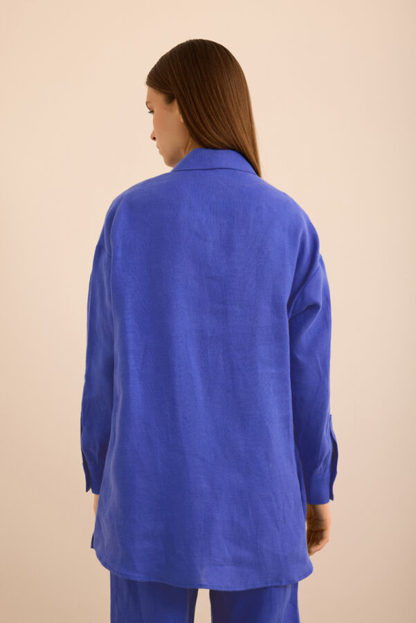 Mavi Keten Tunik - 7