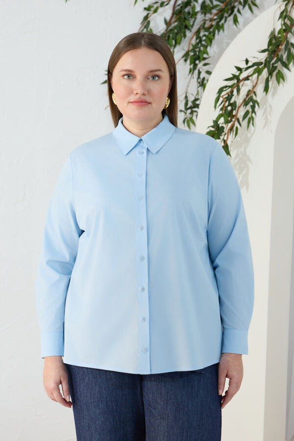 Mavi Klasik Gömlek - 2