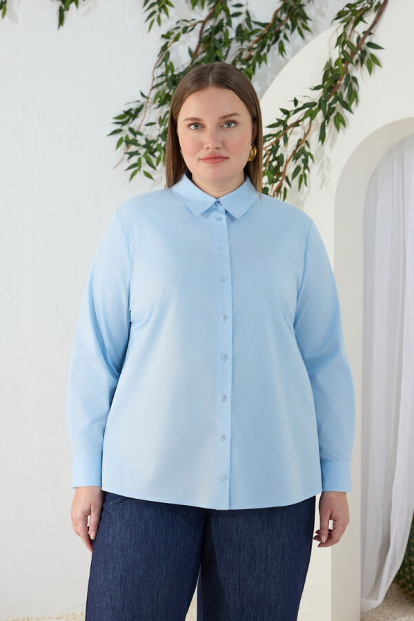 Mavi Klasik Gömlek - 3