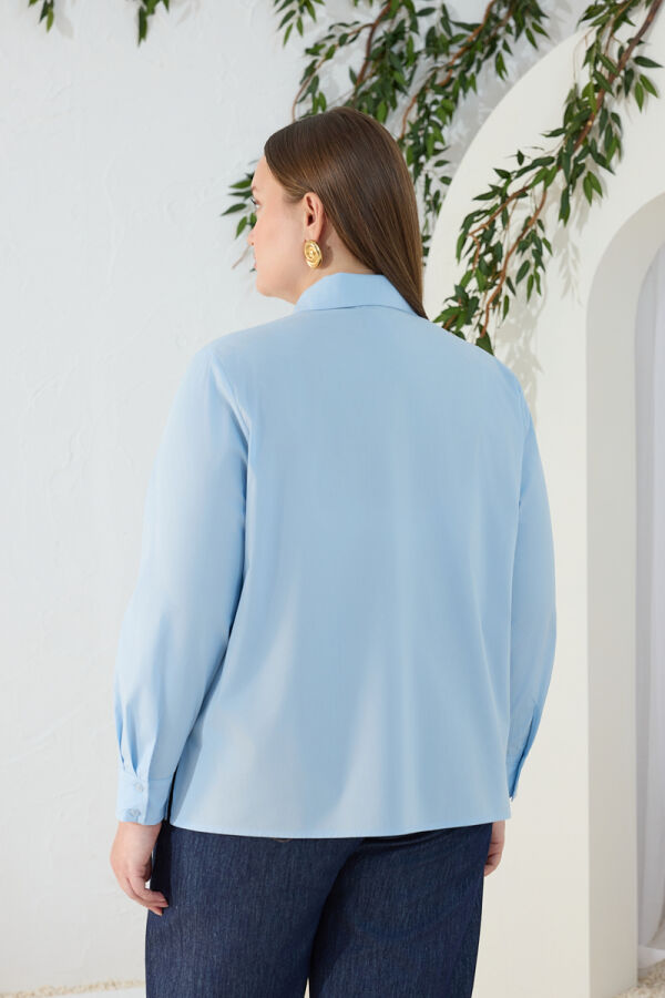 Mavi Klasik Gömlek - 7