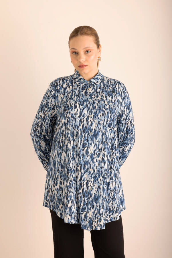 Mavi Leopar Desenli Viscon Tunik - 2