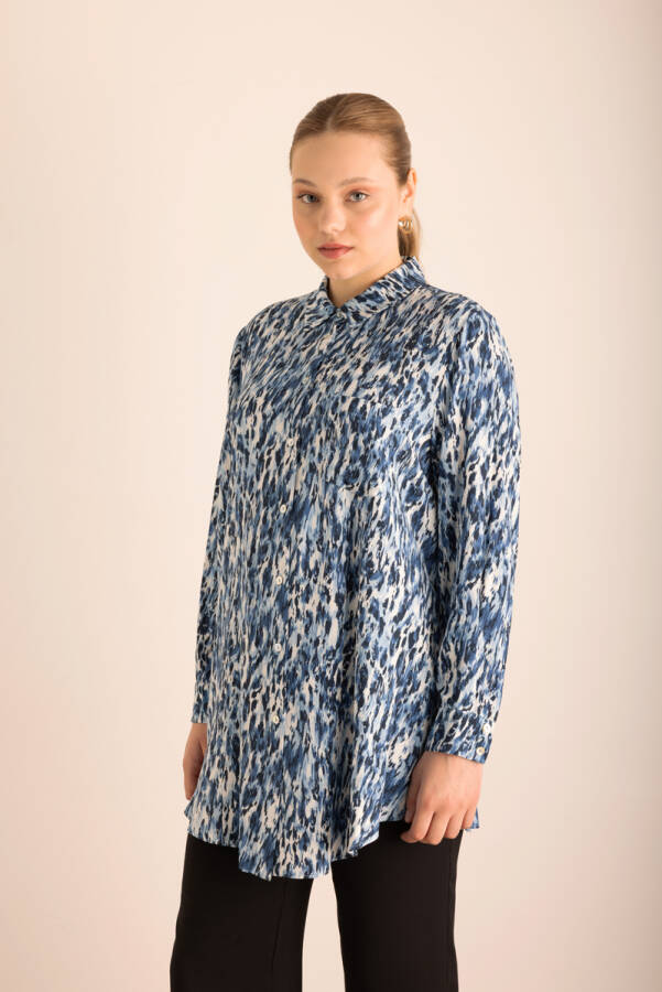 Mavi Leopar Desenli Viscon Tunik - 1