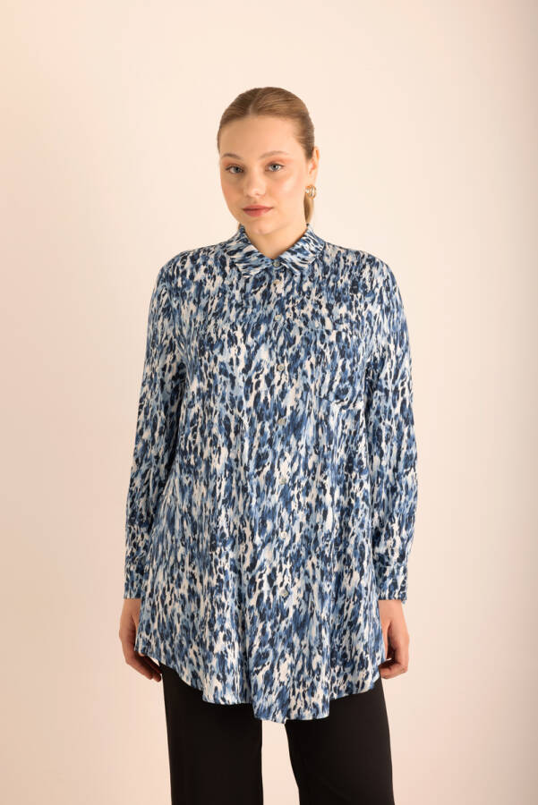 Mavi Leopar Desenli Viscon Tunik - 3