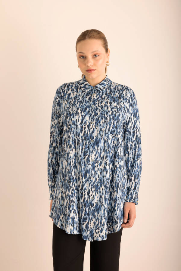 Mavi Leopar Desenli Viscon Tunik - 6