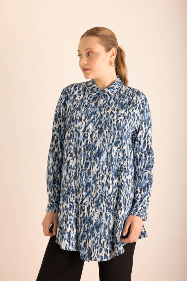 Mavi Leopar Desenli Viscon Tunik - 5