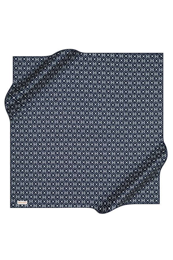 Logo Desenli 90X90 Pierre Cardin Krep Saten Eşarp - 1