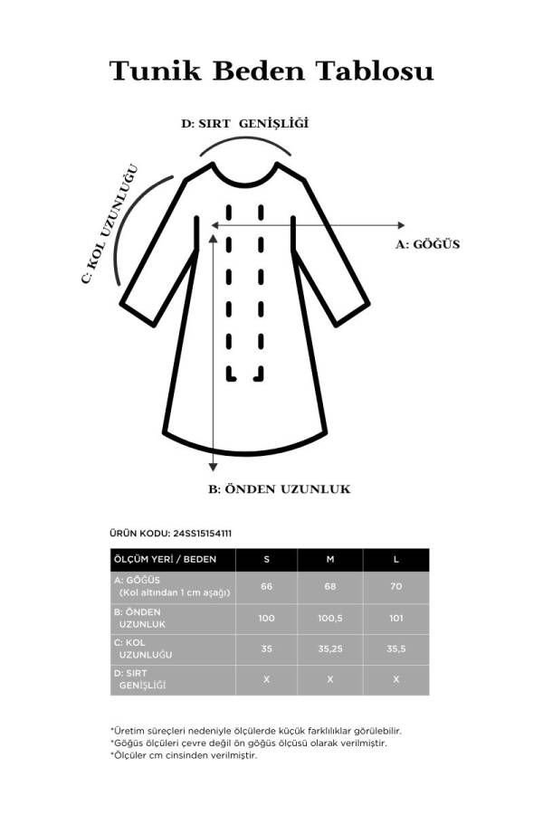 Mavi Rahat Kesim Çizgili Tunik - 6