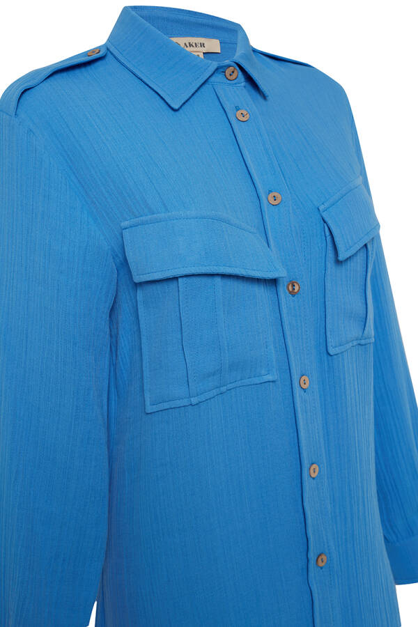 Mavi Spor Cepli Keten Tunik - 2