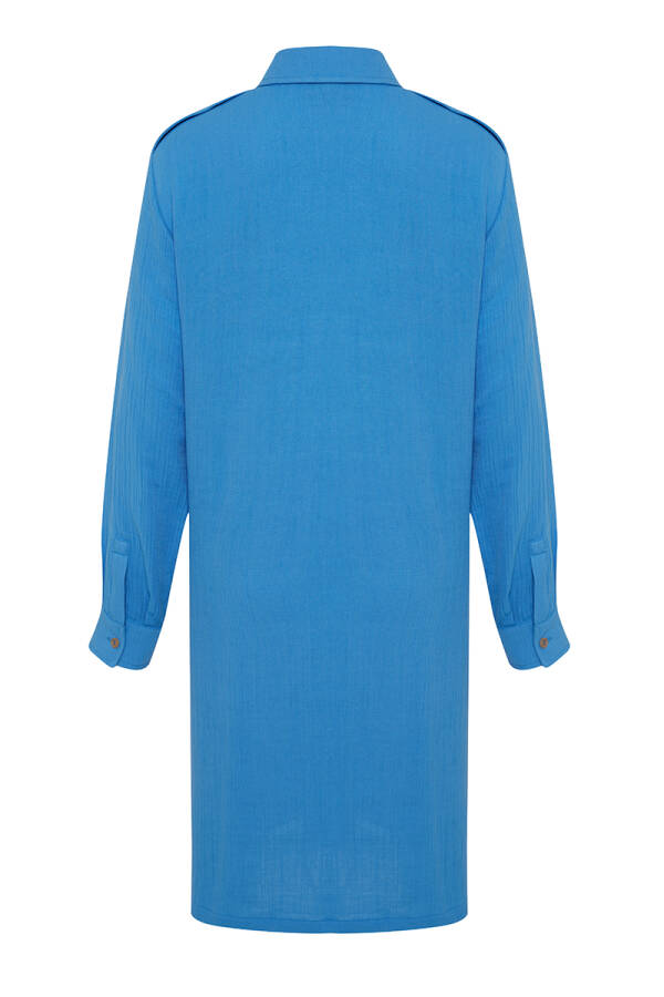 Mavi Spor Cepli Keten Tunik - 3