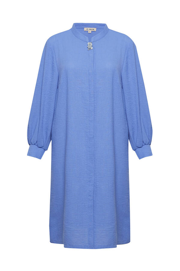 Menekşe Hakim Yaka İşlemeli Tunik - 1