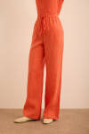 Mercan Beli Lastikli Keten Pantolon - 3