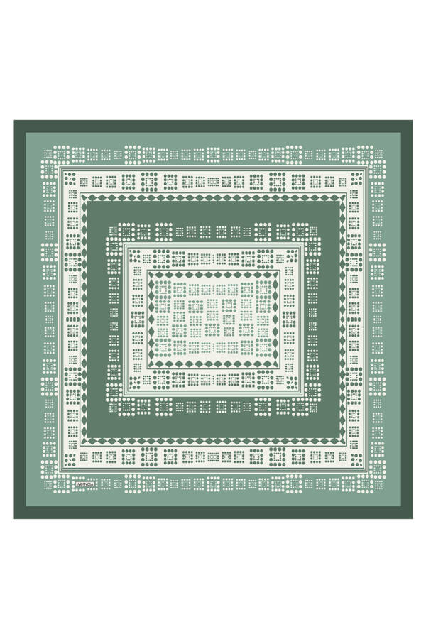 Mint 90X90 İpek Twill Eşarp - 1