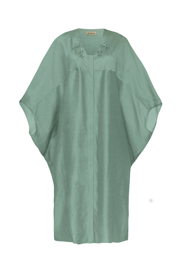 Mint Rahat Kesim İşleme Detaylı Tunik - Aker