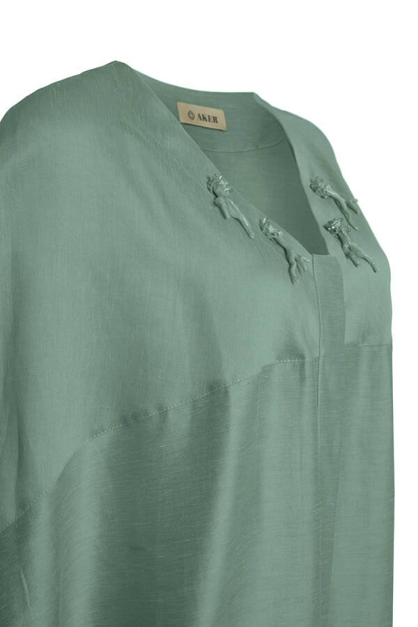 Mint Rahat Kesim İşleme Detaylı Tunik - Aker (1)