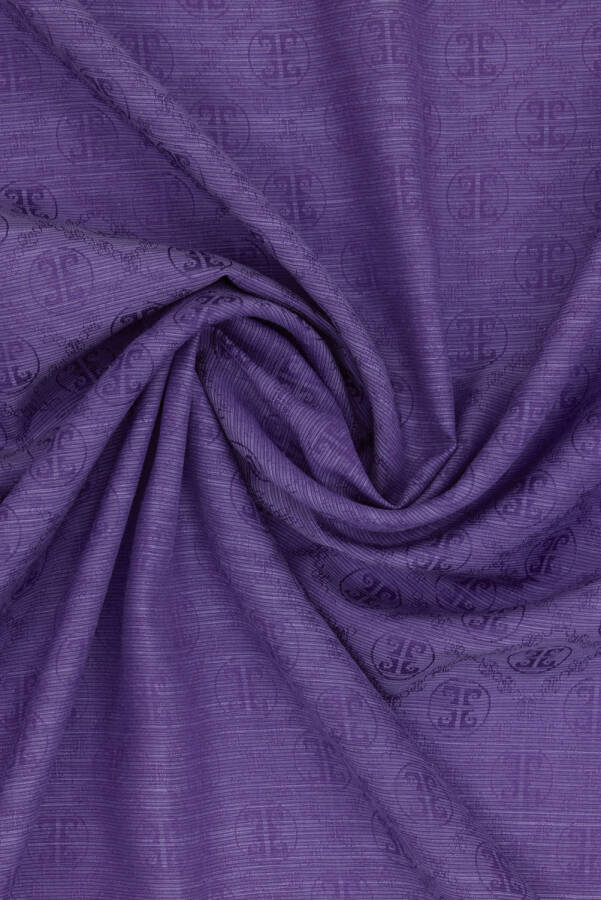 Mor 75X190 CM K.Pierre Cardin Logolu İpek Koton Jakar Etol - 2