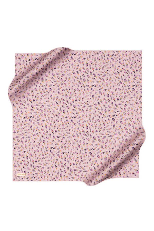 Mor 90X90 İpek Krep Saten Eşarp - Pierre Cardin