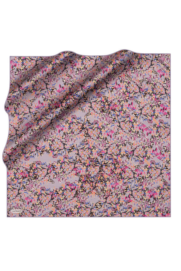 Mor 90X90 İpek Twill Eşarp - 1