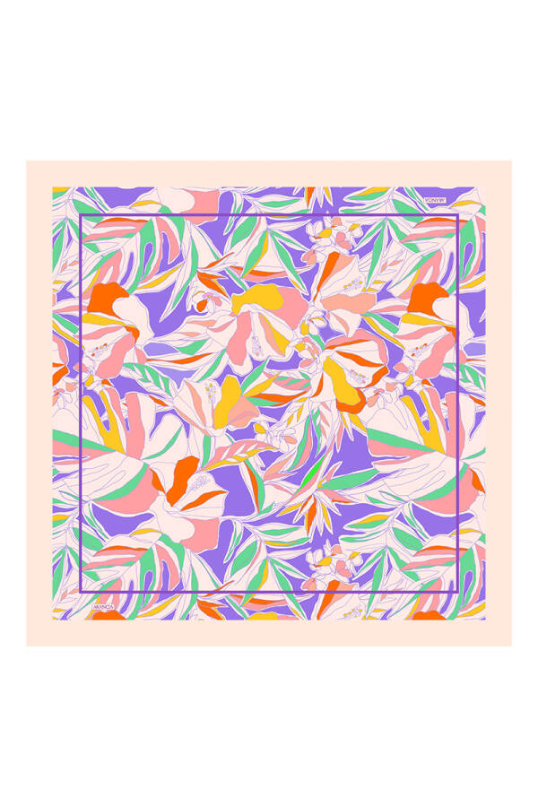 Mor 90X90 İpek Twill Eşarp - 1