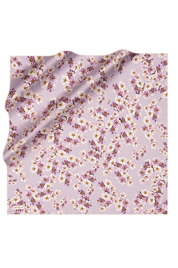 Mor 90X90 İpek Twill Eşarp - Cacharel