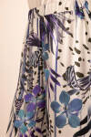 Mor Desenli Beli Lastikli İpek Pantolon Etek - 4