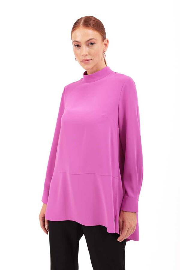 Mor Dik Yaka Bluz - 2