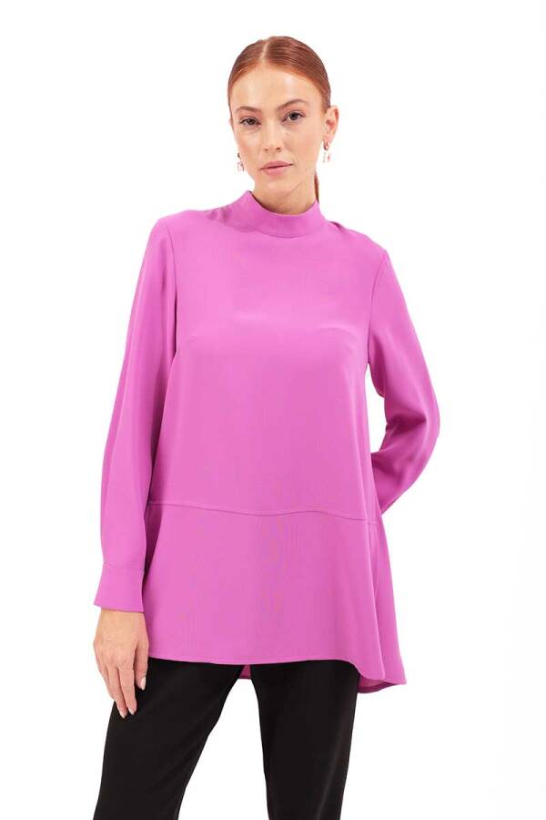 Mor Dik Yaka Bluz - 5