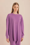 Mor Kup Detaylı Sweatshirt - 6