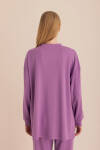 Mor Kup Detaylı Sweatshirt - 7