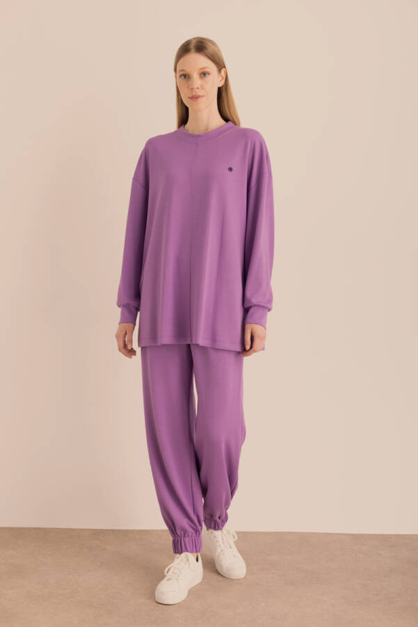 Mor Kup Detaylı Sweatshirt - Aker (1)