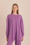 Mor Kup Detaylı Sweatshirt - 4