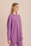 Mor Kup Detaylı Sweatshirt - 5