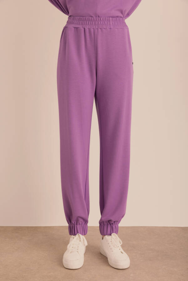Mor Logo Detaylı Jogger Eşofman Altı - 2