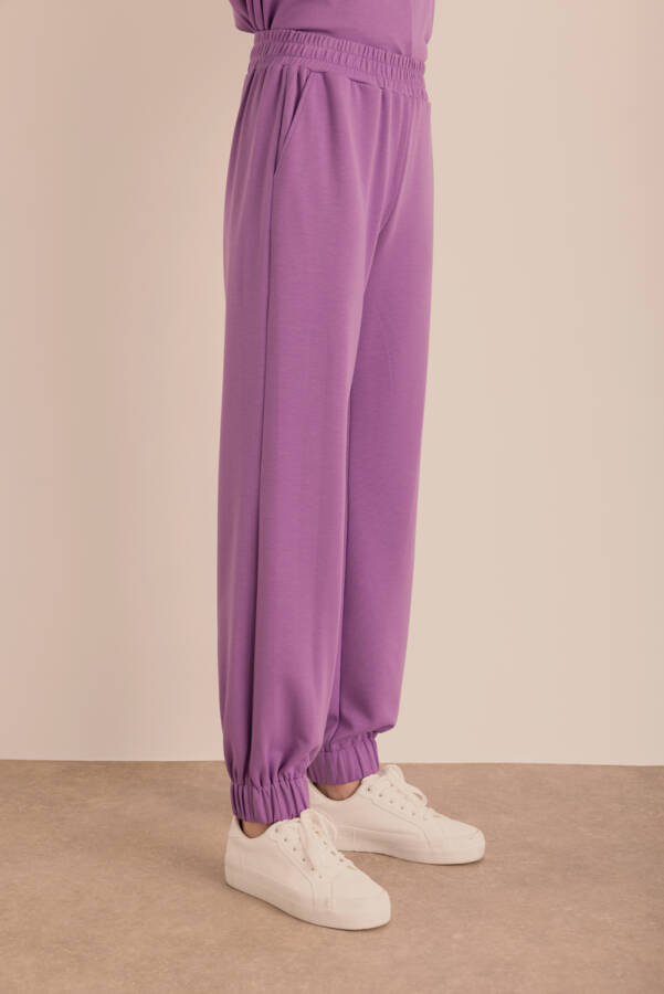 Mor Logo Detaylı Jogger Eşofman Altı - 6