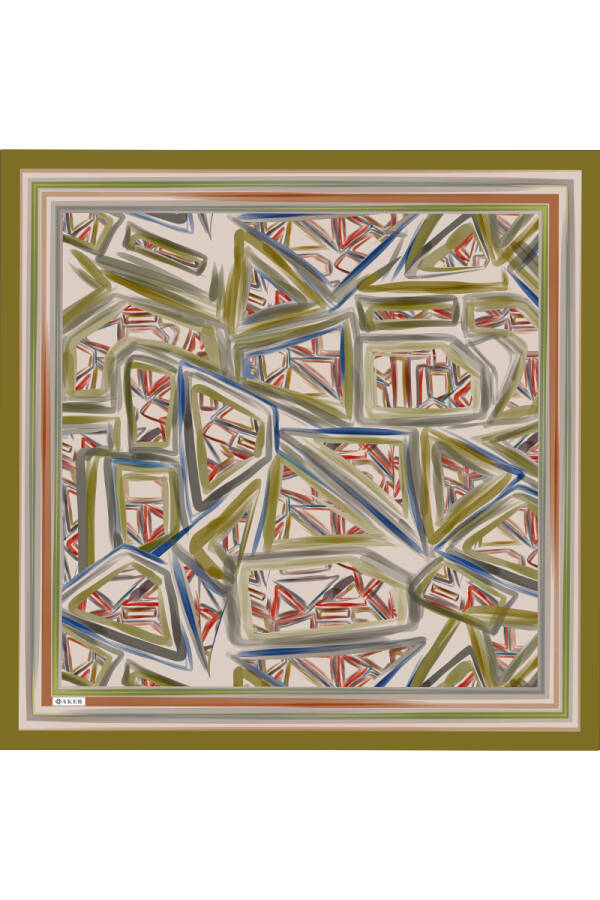 Geometrik Desenli Soft Touch Eşarp - 1