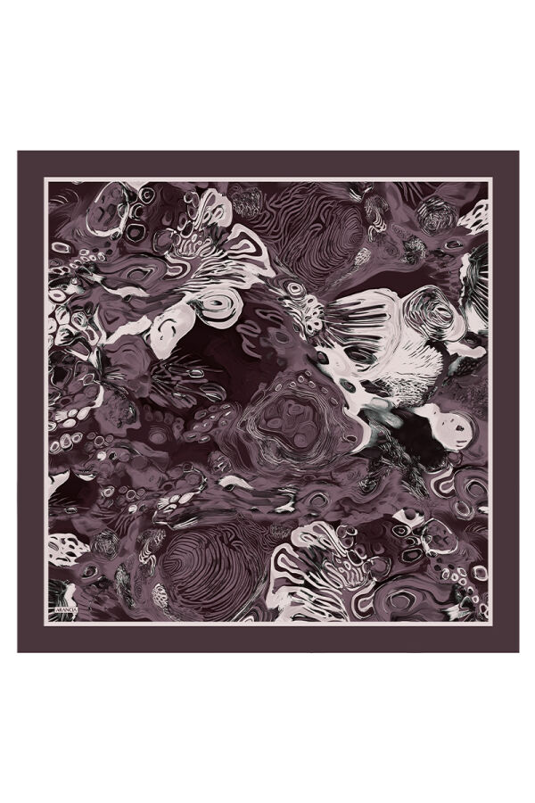 Mürdüm 90X90 İpek Twill Eşarp - ARANCIA