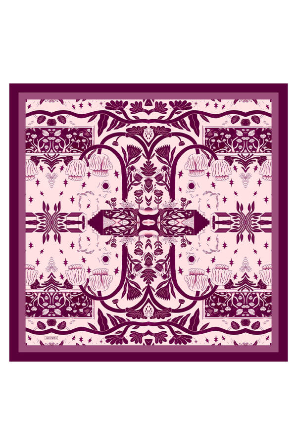 Mürdüm 90X90 İpek Twill Eşarp - 1