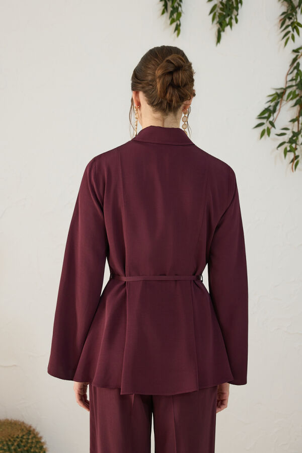 Mürdüm Ayarlanabilir Toka Detaylı Bluz - 7