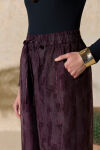Mürdüm Jakarlı Pantolon - 4
