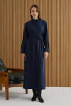 NAVY Tencel Elbise - 3