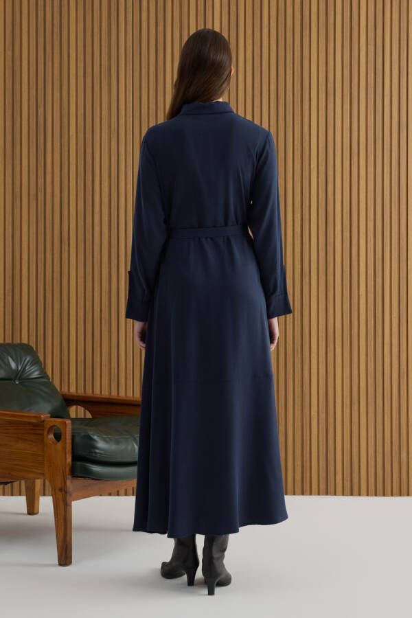 NAVY Tencel Elbise - 6