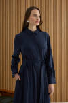 NAVY Tencel Elbise - 4