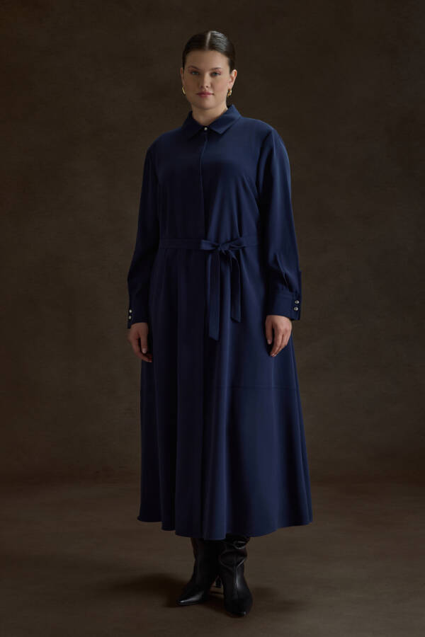 NAVY Tencel Elbise - 2