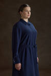 NAVY Tencel Elbise - 4